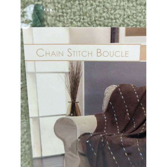Sutton Place Home Collection Chain Stitch Boucle Luxury Throw 40"X68" Green - Picture 2 of 7